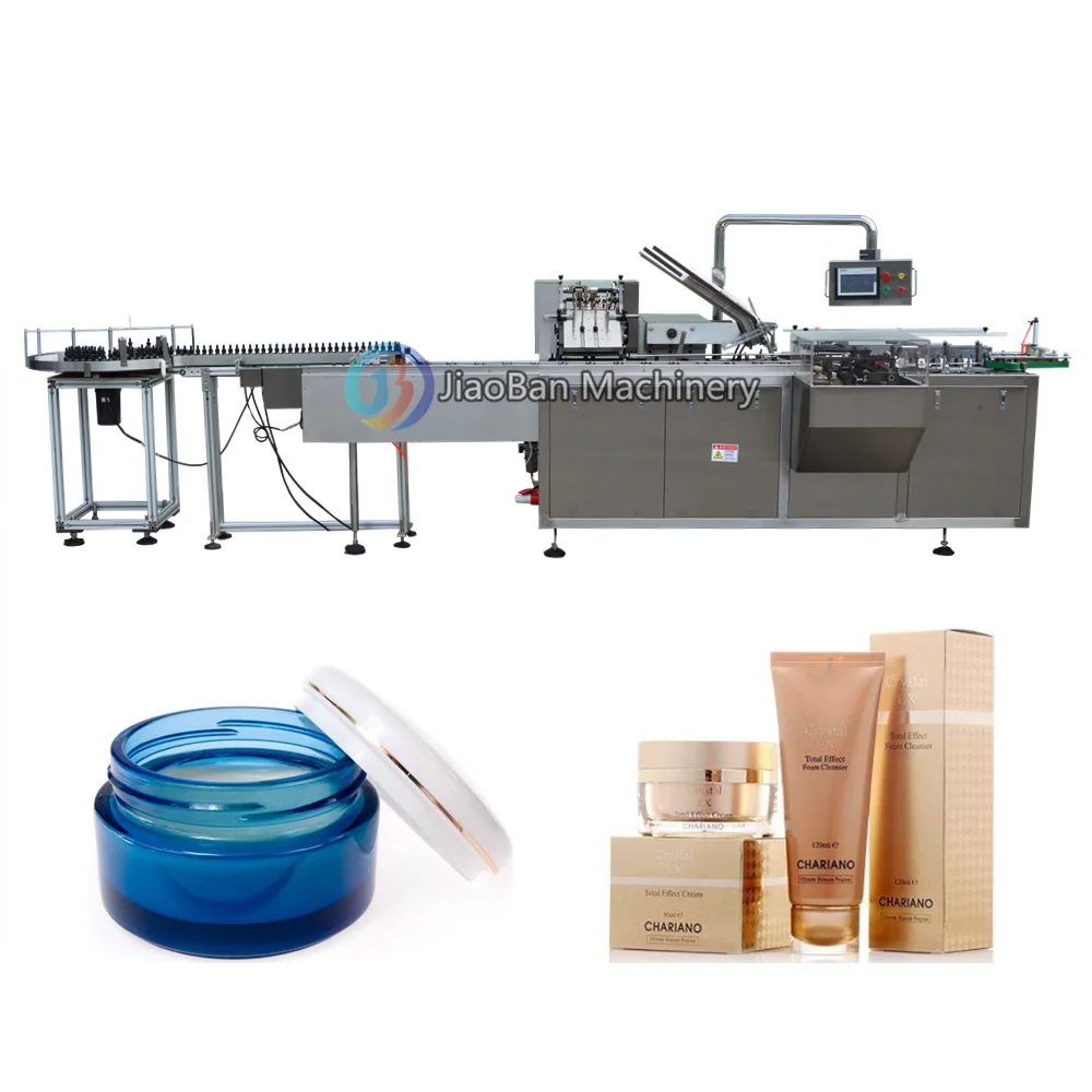 JB-120WZ стеклянная банка крема лосьона для упаковки в коробку машина, машина для упаковки бутылок