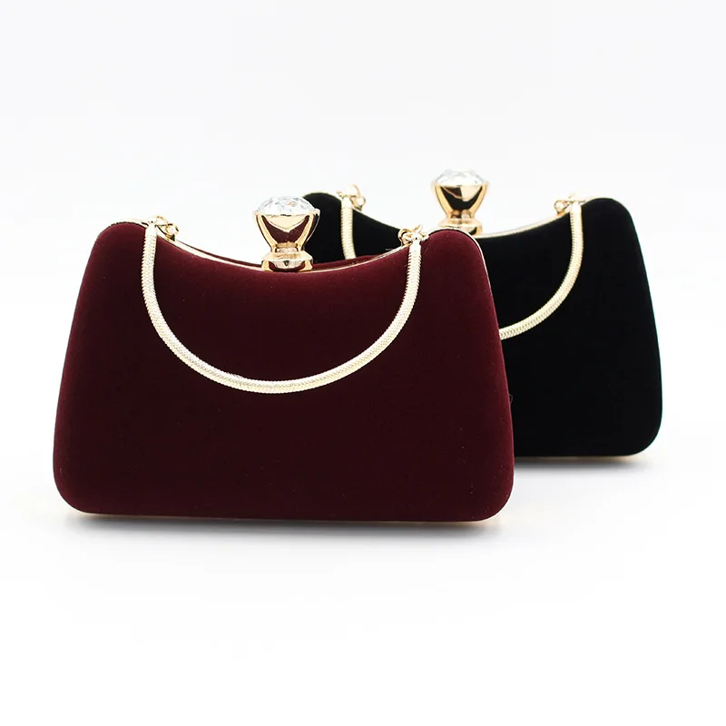 Factory Wholesale Exceptional Quality Evening Clutch Bag Black Evening Bag suede evening bags