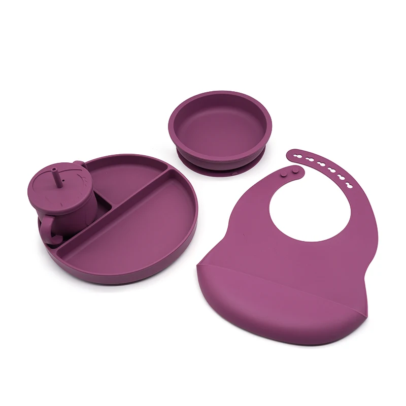 LUCKY Hot Product Easy to Carry Kid Tableware Training Set Silicone Feeding Machine for Babies