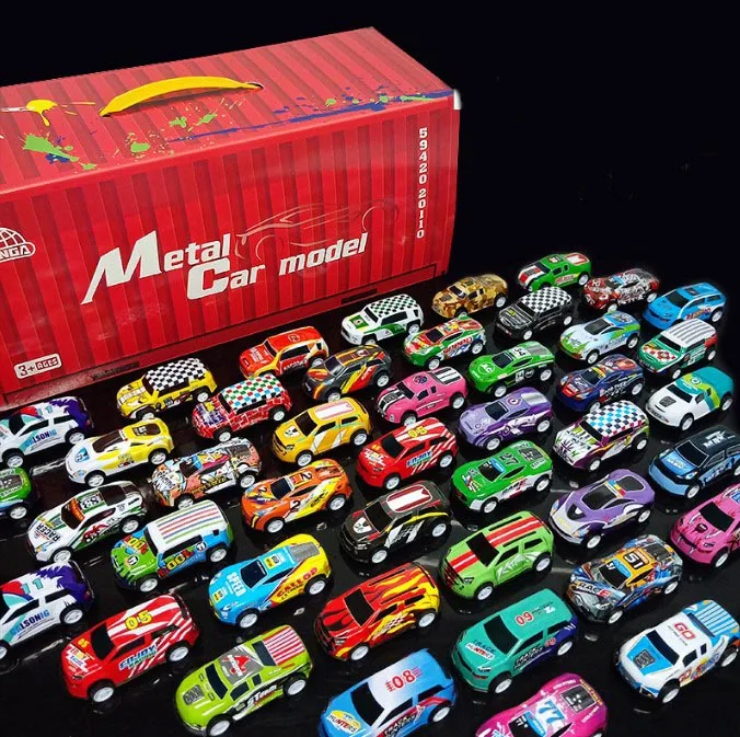 Wholesales 100pcs Small Pull Back Cars Toys Set,Friction Power Alloy Casting Car Mini Race Car, Suitable Kids Toy