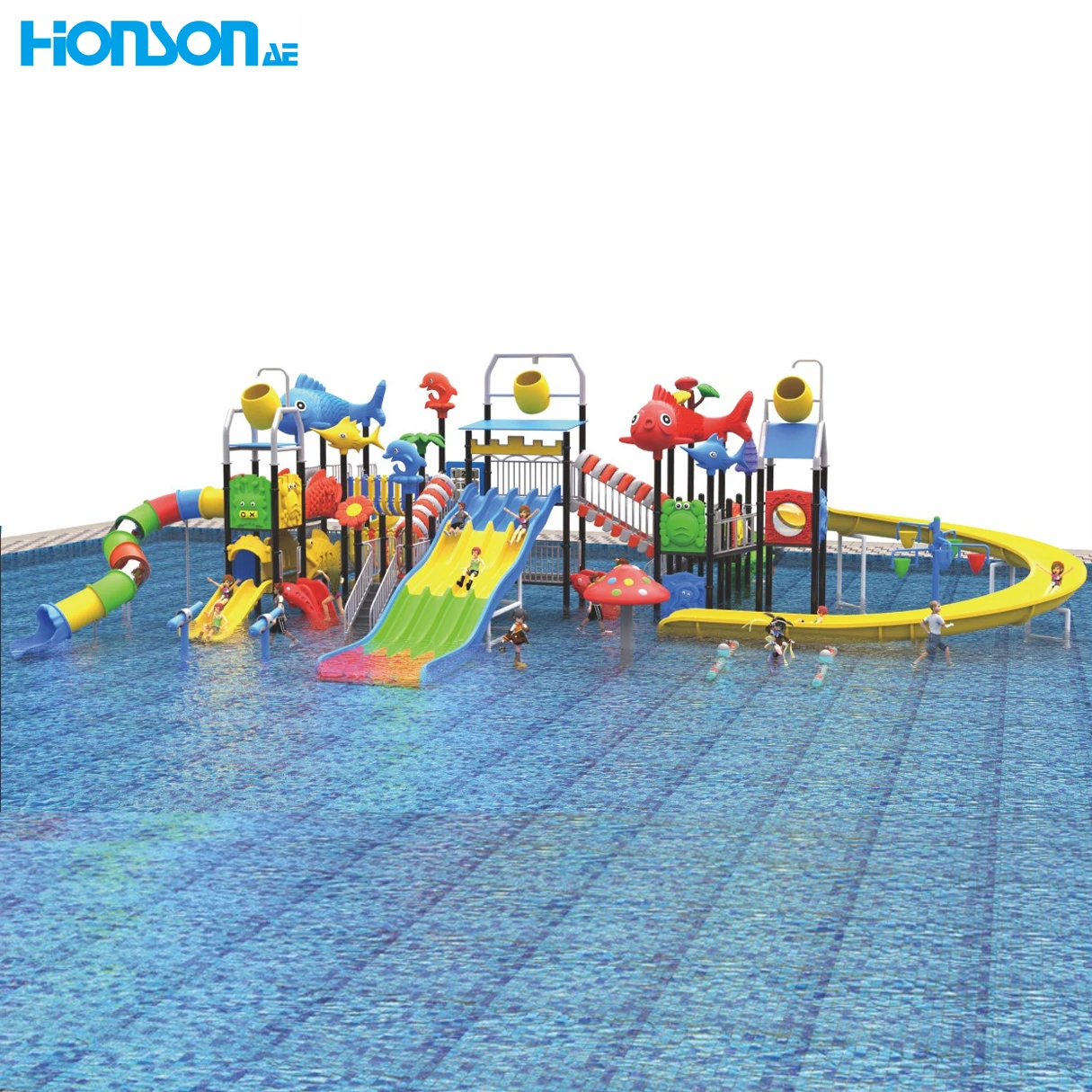 Swimming Pool Climbing Playground FRP glass fibre reinforced plastic water park slides