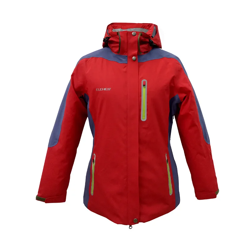 
Custom cold resistance waterproof Ski-wear Dor women red Heated Jacket 
