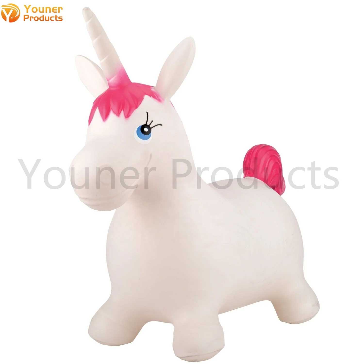 Wholesale price inflatable ride on animal toys bouncing Horse bouncy white unicorn hopper for outdoor play