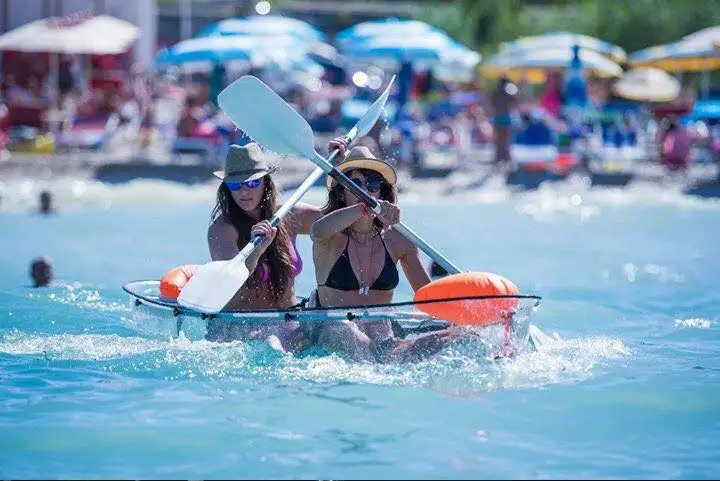 Vicking 11ft Transparent Polycarbonate Kayak 2 Seats Clear Bottom Boat Crystal Kayak/Canoe with Paddle for River Sea