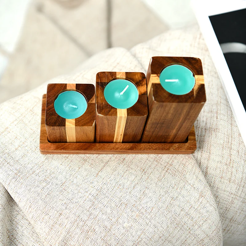 Aspire high  quality Custom Wholesale Wooden candle holder Large Empty Candle Container Candle