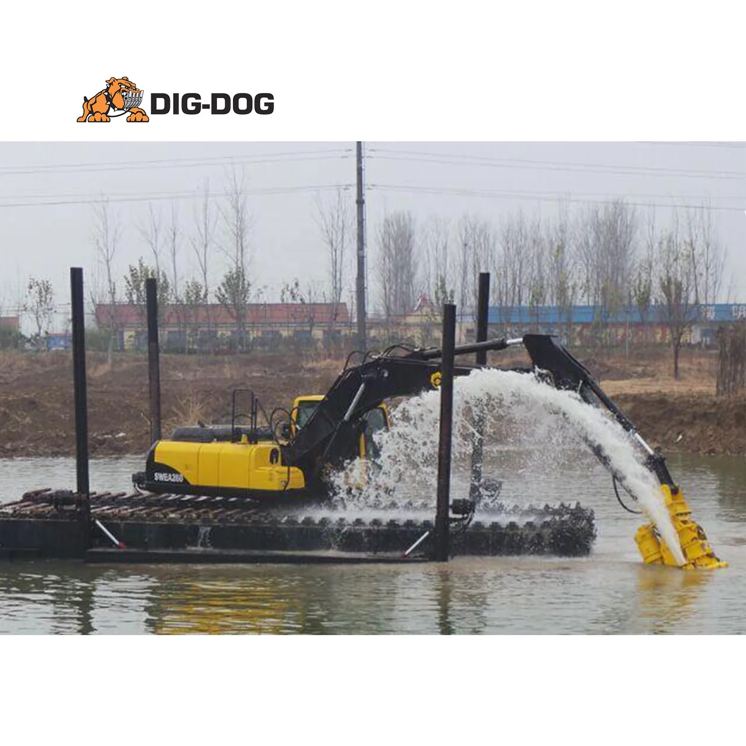 20 tons Used Amphibious Undercarriage second-hands Amphibious Ponton Undercarriage for CAT320 excavator machine