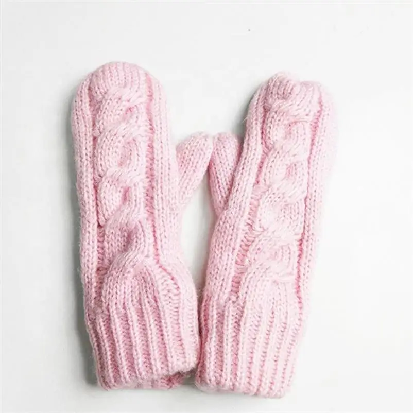 High quality custom color winter fashion long ladies knitted hand gloves for christmas gifts