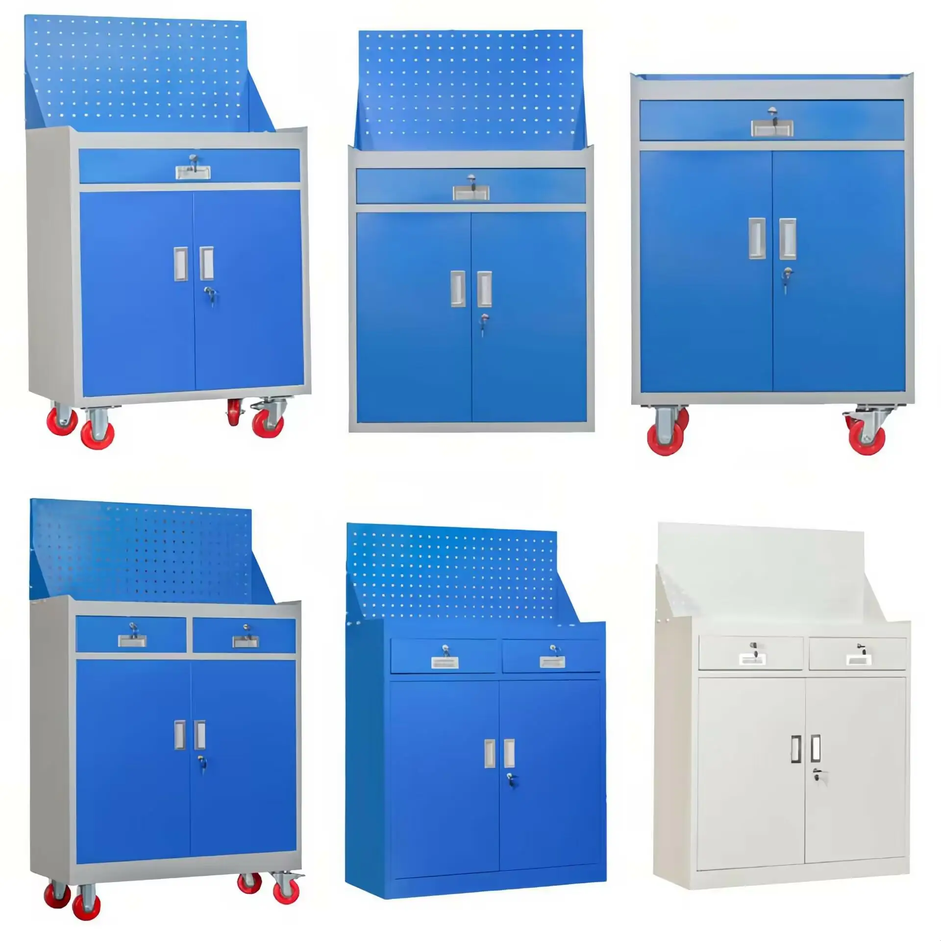 Double door garage cabinet workshop heavy duty safety storage cabinet metal tool cabinet