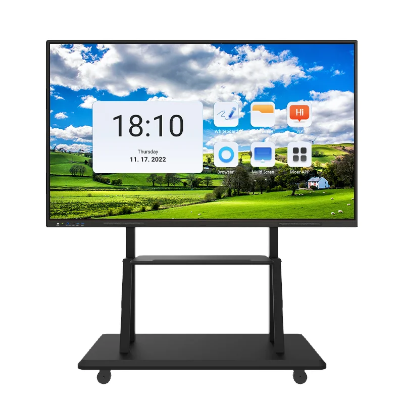 55 75 85 86 98 100 Inch 4K Android OPS PC Interactive Flat Panel Display Smart Interactive LED Whiteboard with Touch Screen