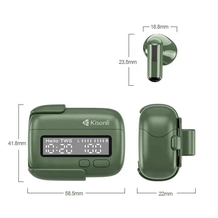 OEM Original Blue tooth Wireless Earphones Earbuds Wireless LCD display Headphones with Type-c