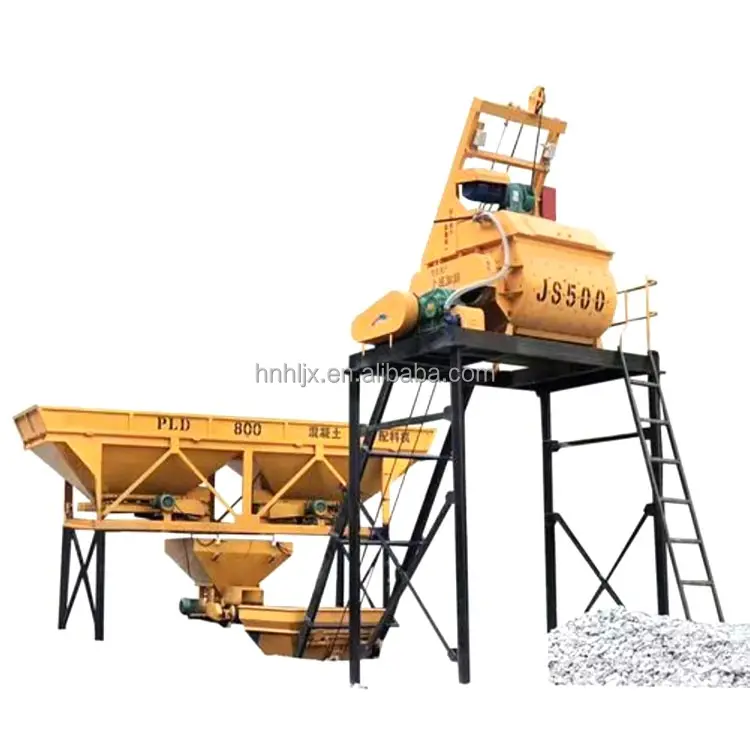 Stationary Hzs25 concrete batch plant Mini cement mixing station 25m3/h ready-mixed concrete mixer plant Made in China