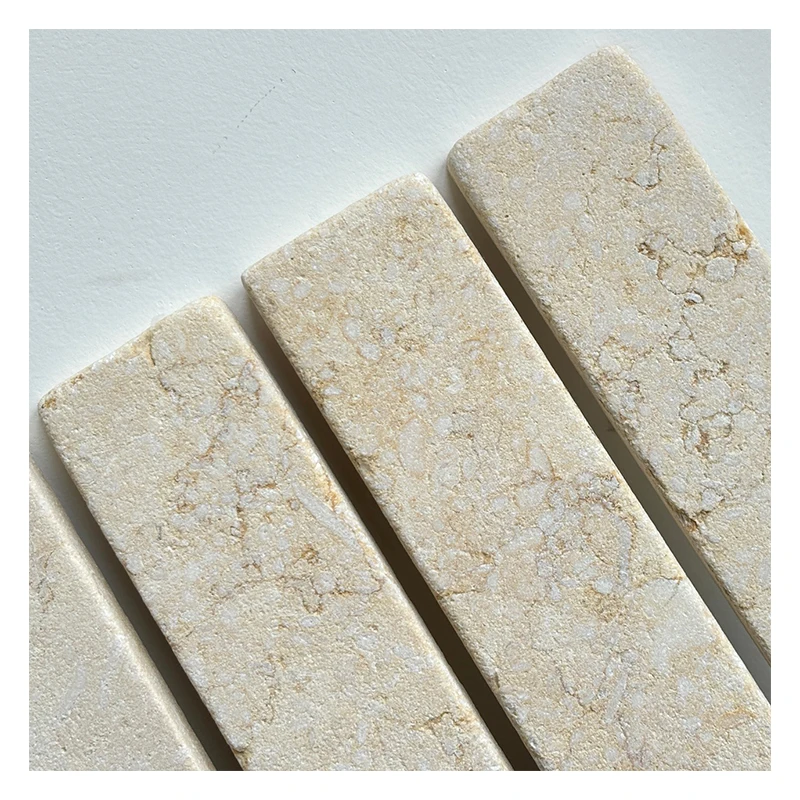 Beige limestone tile 200x50mm paving tiles display show storage pad lime stone tile natural stone classic flooring paver