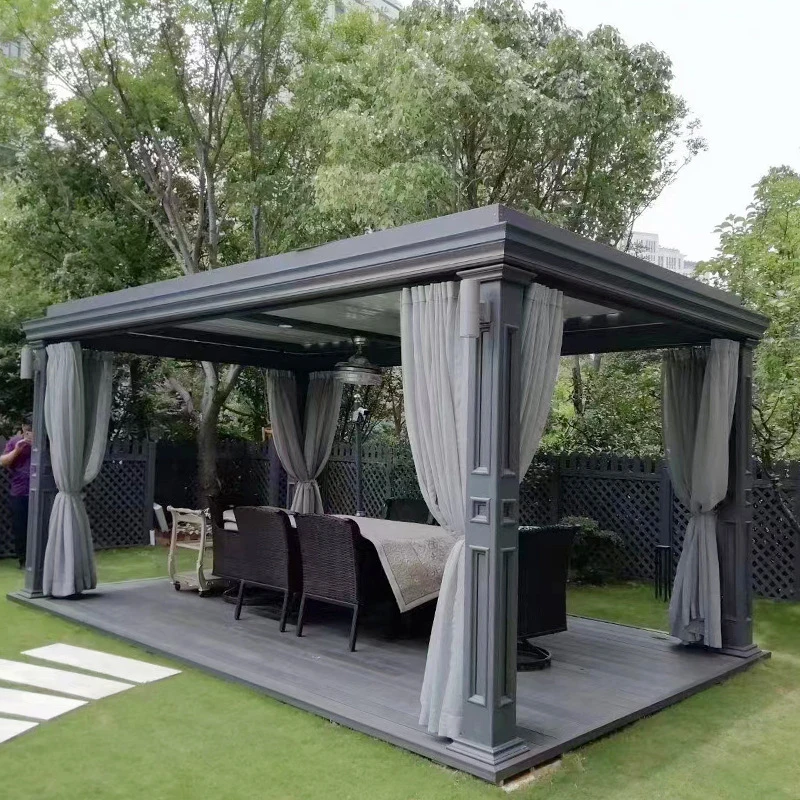 Manufacture SPA Gazebo Pergola Aluminium Pavilion Outdoor Gazebo with Curtains Enclosed Pergola