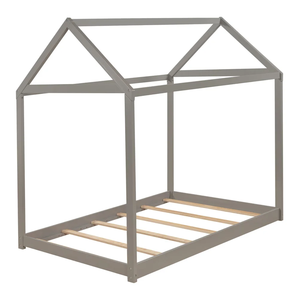 Free Shipping USA Ready to Ship Solid Wooden Children Kids House Bed Montessori Floor Bed