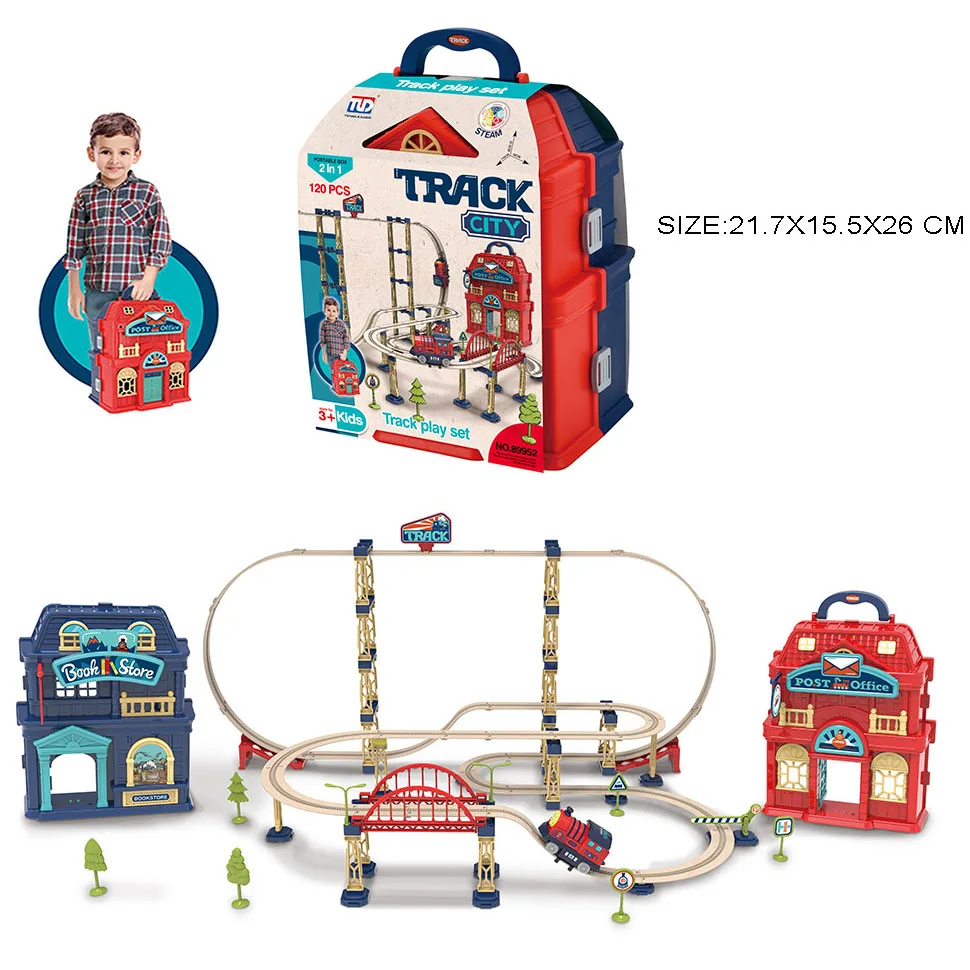Hot sale Children Educational Play DIY Train Railway Track City Rail Set Plastic Train Track Toys