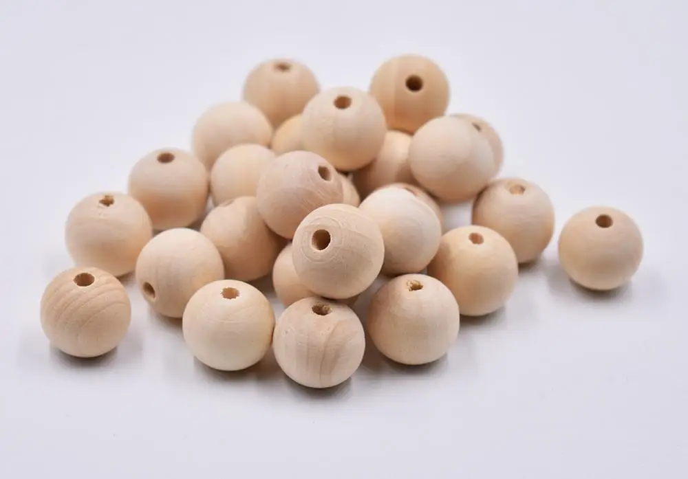 Оптовая продажа бусин из Букового дерева без лакировки 25 мм
