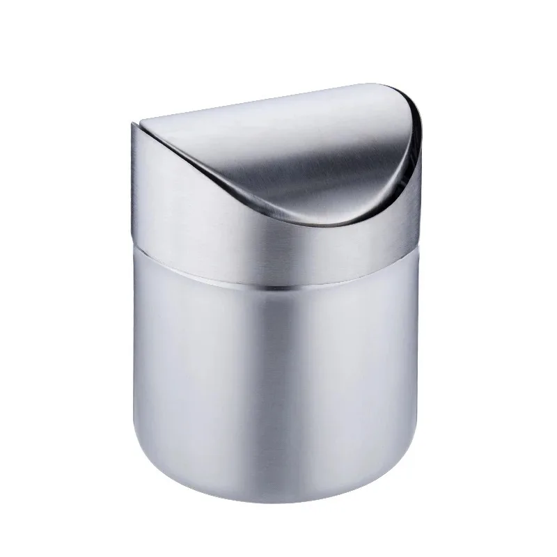 Household Storage Bucket Stainless Steel Desktop Trash Can Car Mini Trash Can