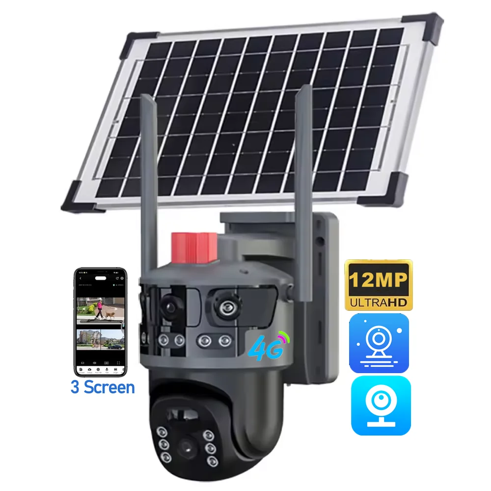 v380 pro Solar Cctv Camera with 8W solar panel AI smart motion detection low power home security system wireless wifi 4G camera