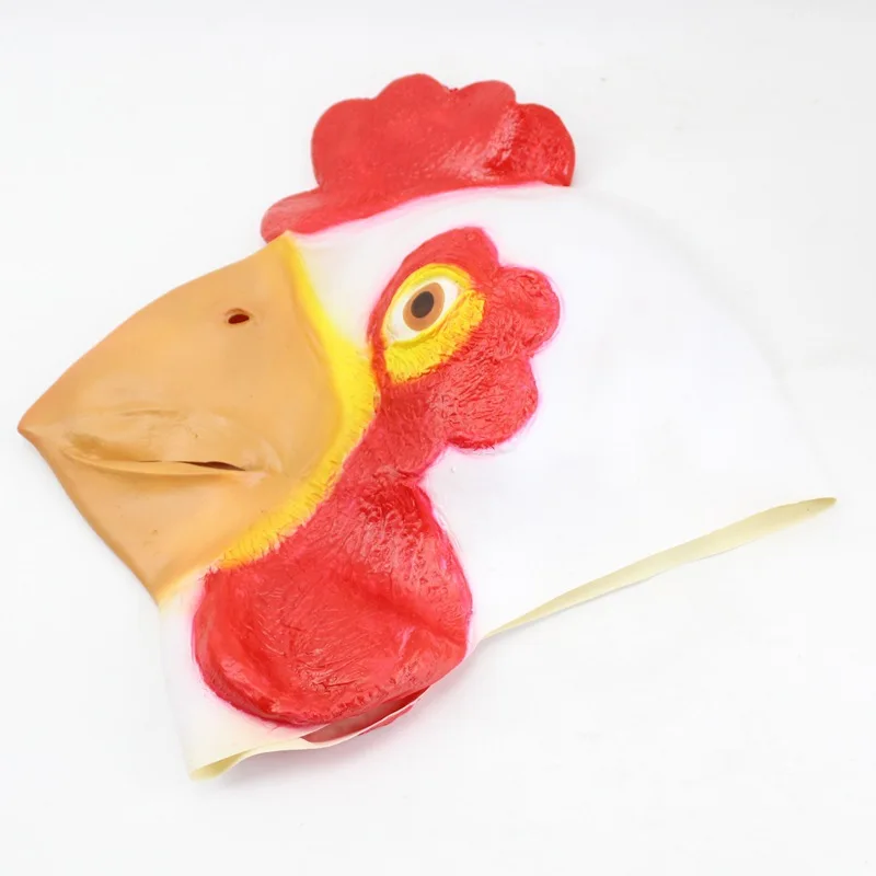 Animal Face Head Masks Latex Cock Funny Costume Cosplay Mask For Party