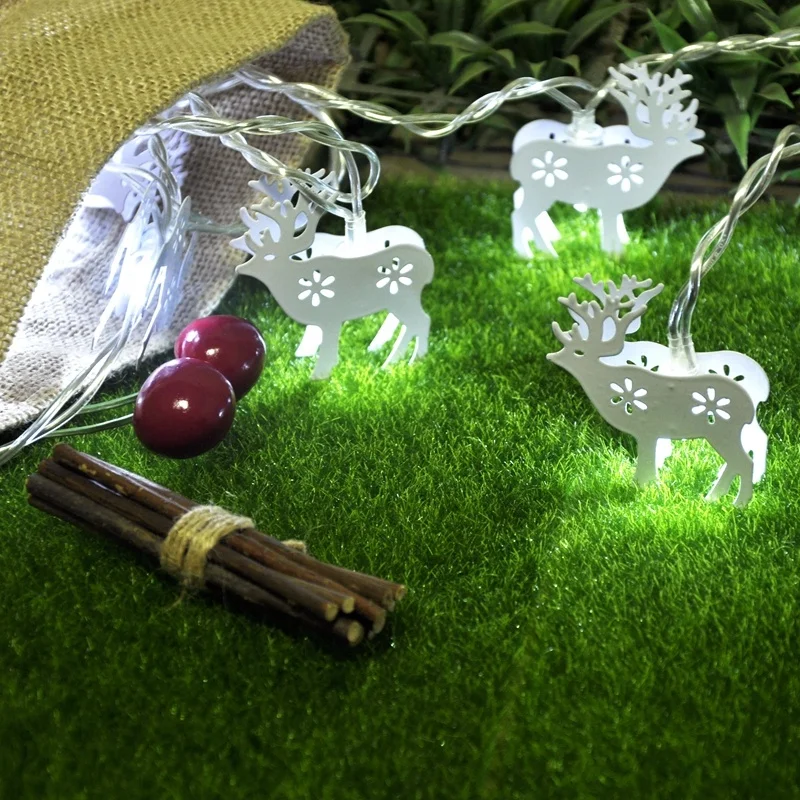 2020 Christmas Decoration Battery operated Cute ELK Deer Decor Led Fairy String Lights For Home Room Decorators