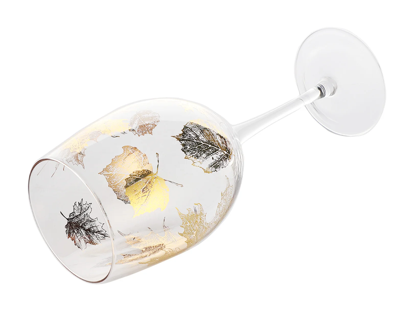 Hand Blown Gold Goblets Clear Wine Tasting red wine glass Wedding, Anniversary Custom LOGO wine glass