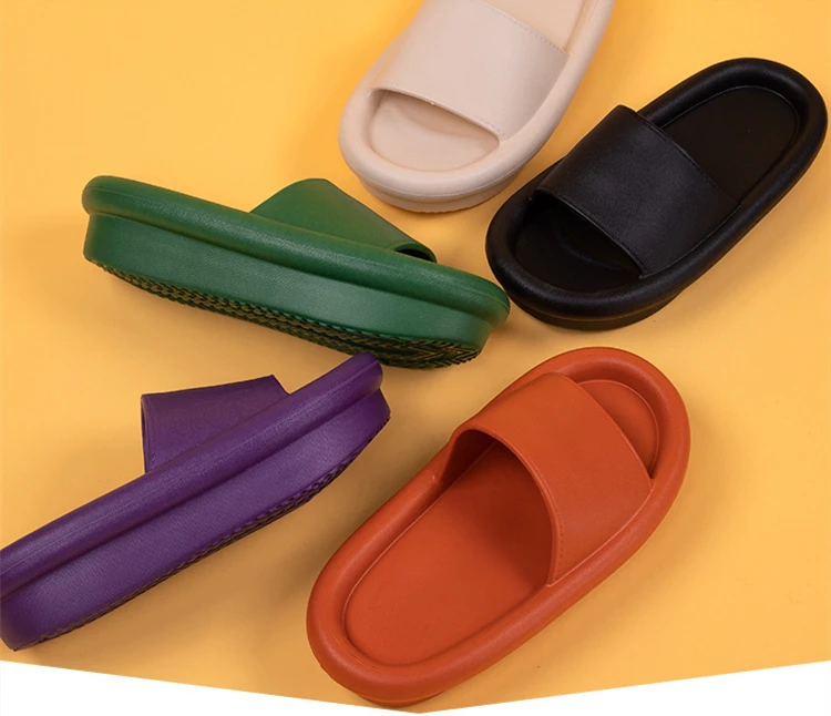 Summer new design hovercraft shape  thick sole slippers female creative candy color men soft sandals