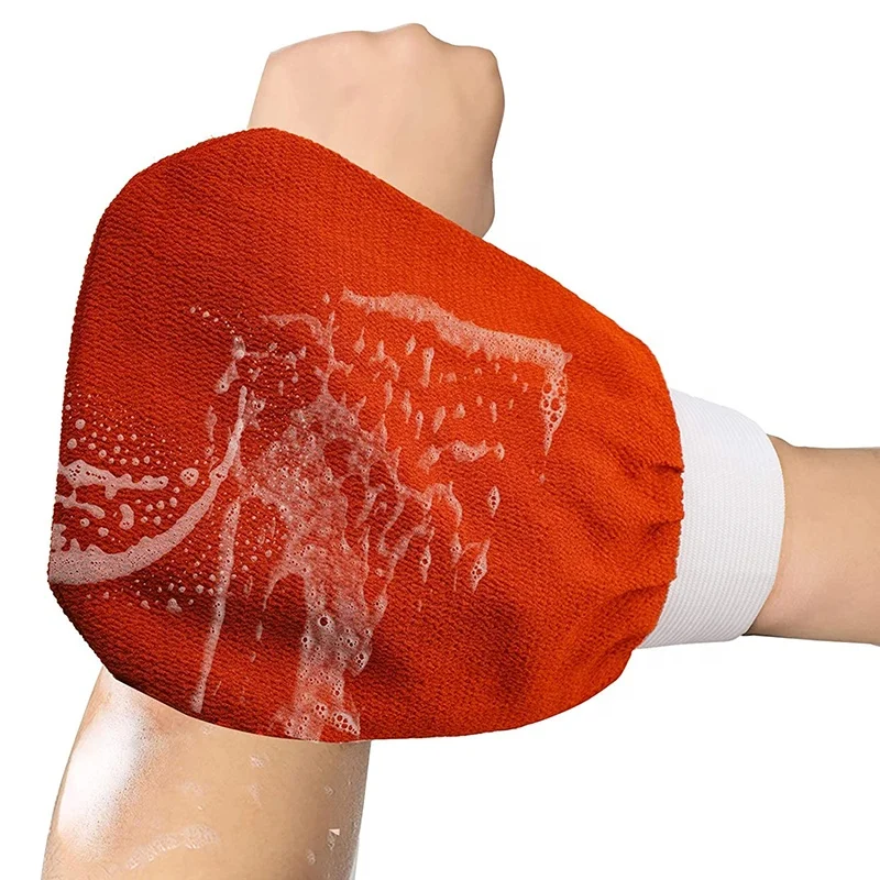 Customized Exfoliating Scrubber Tan Removal Mitt Moroccan Exfoliating Glove Body Scrub Glove Kessa Hammam Exfoliating Mitt