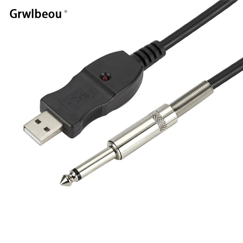 Usb Guitar Cable 3M,Recording Stereo Audio Cable Connector Link Computer Instrument Usb To XLR 6.3Mm Jack Bass Guitar