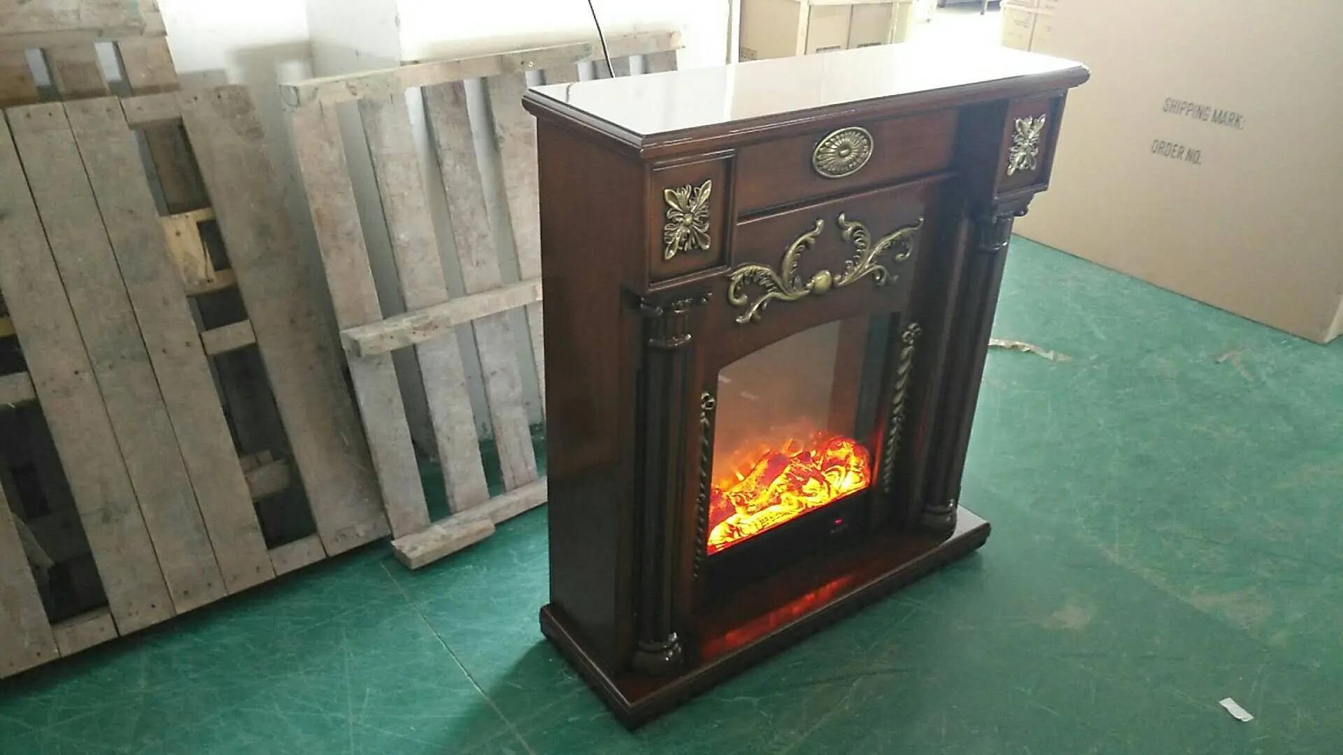 Cheap Modern White Wood Electric Fireplace For Home Decor