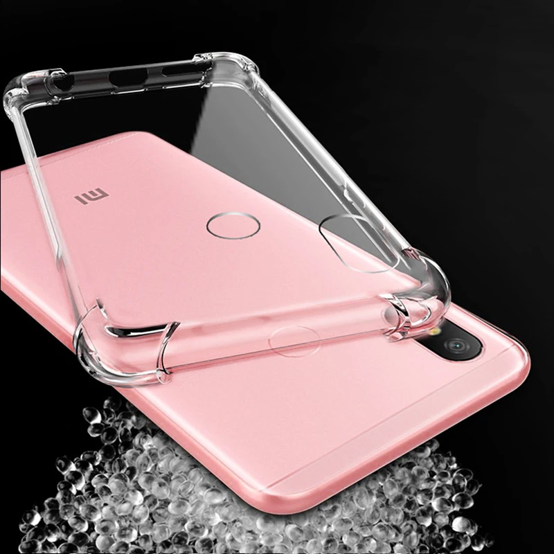 Luxury Airbag bumpers Anti-shock soft TPU case Transparent clear Phone Case for Redmi note 7 8 back cover