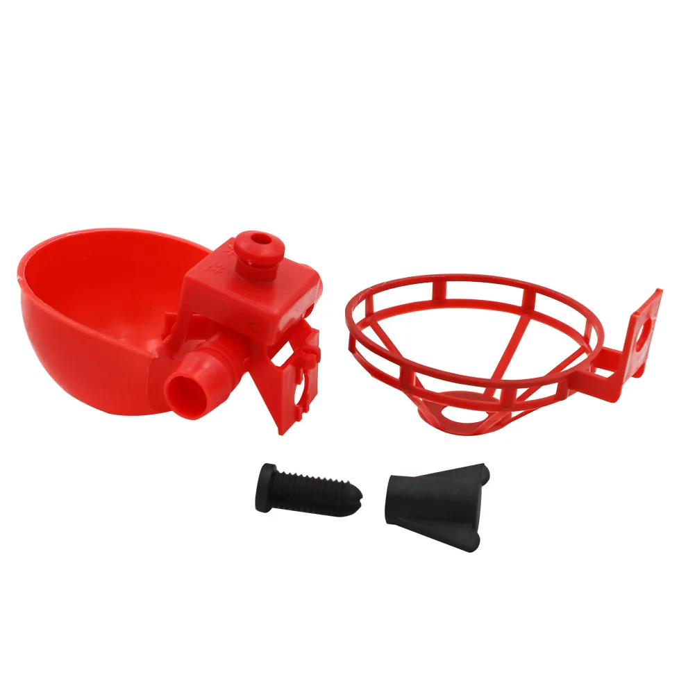 Пластиковая Красная Автоматическая миска для воды цыплят уток птицы голубей маленькая домашних животных с фильтром