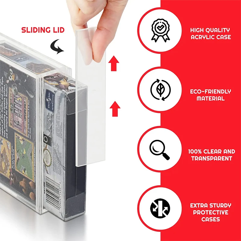 Custom Acrylic Video Game Box Protector Compatible for Game Boy and Game Boy Advance GB/GBA Display Box