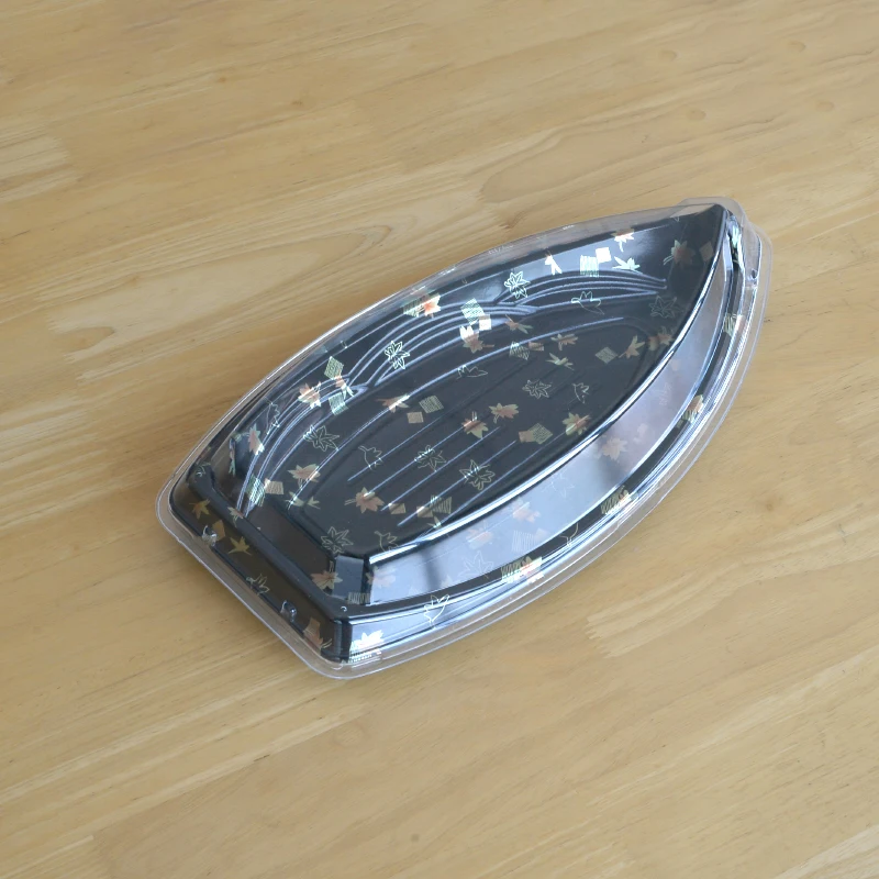 Ship Shape Premium Disposable Sushi Boat Box with Lid for Extra Large Party
