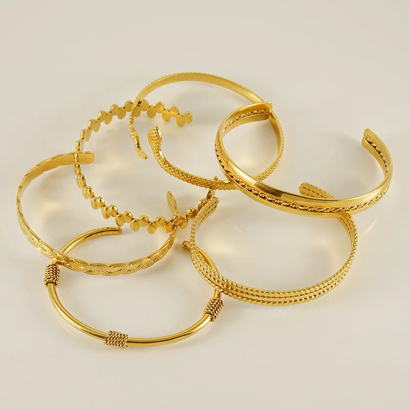 Vintage Fashion Titanium Steel Open Bracelet Woman Permanent Bracelet Titanium Steel Jewelry