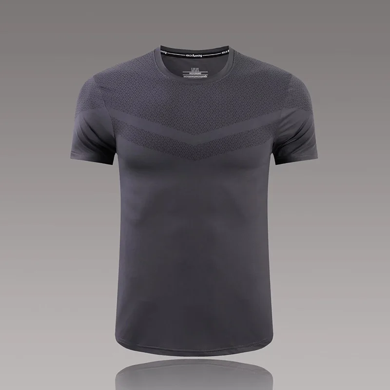 High Quality New Arrival 90% Polyester 10% Ammonia Short Sleeve Training Gym Quick Dry Sports Shirt
