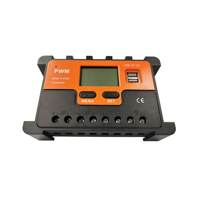 Dual usb 5v 2A output Auto PWM solar charge controller 10A 20A 30A 40A 50A 60A 70A 80A 100A Smart solar controller 12v 24v 48v