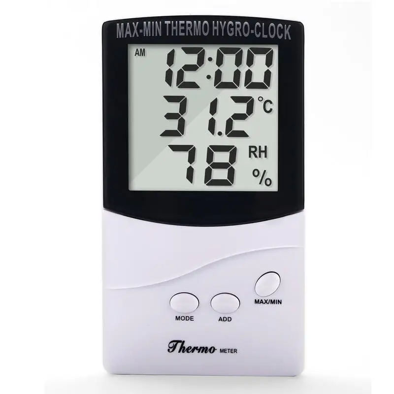 Clearance Wireless Wall Clock Digital Temperature and Humidity Gauge Monitor Room Thermometer Hygrometer