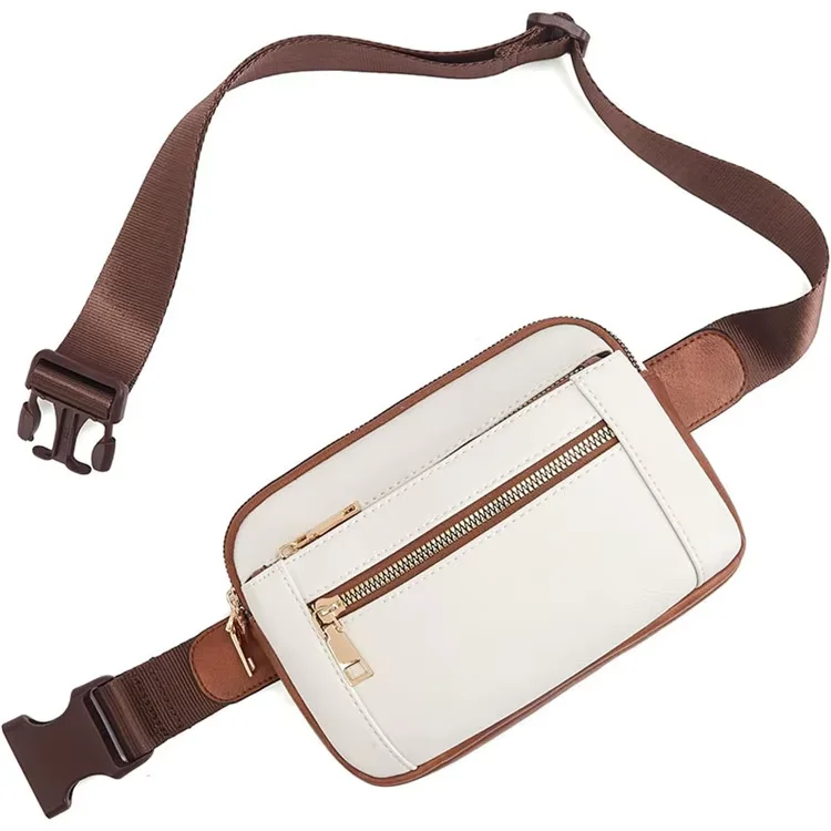 Wholesale Custom Logo Large Capacity Leather Belt Bag Waterproof Fanny Pack Crossbody Unisex Bum Bag with Adjustable Strap