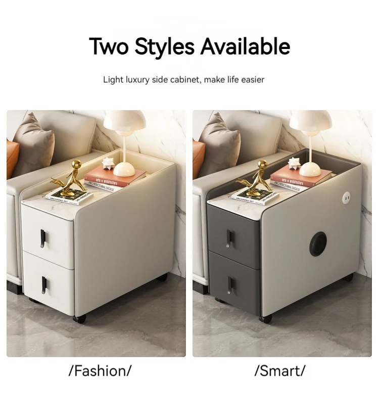 Luxury high-end sofa side cabinets tea cabinet simple solid wood multi-function with bluetooth audio USB smart side cabinet