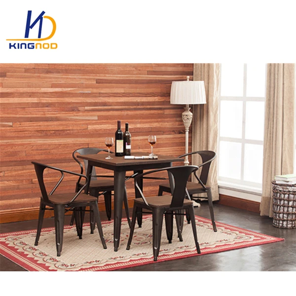 Оптовая цена металлический стул Винтажный стиль используется Ресторан обеденный стол и