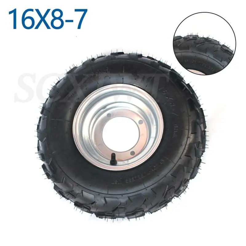 High quality GO KART KARTING ATV UTV Buggy 16X8-7 Inch Wheel tire with hub Go Kart Knobby
