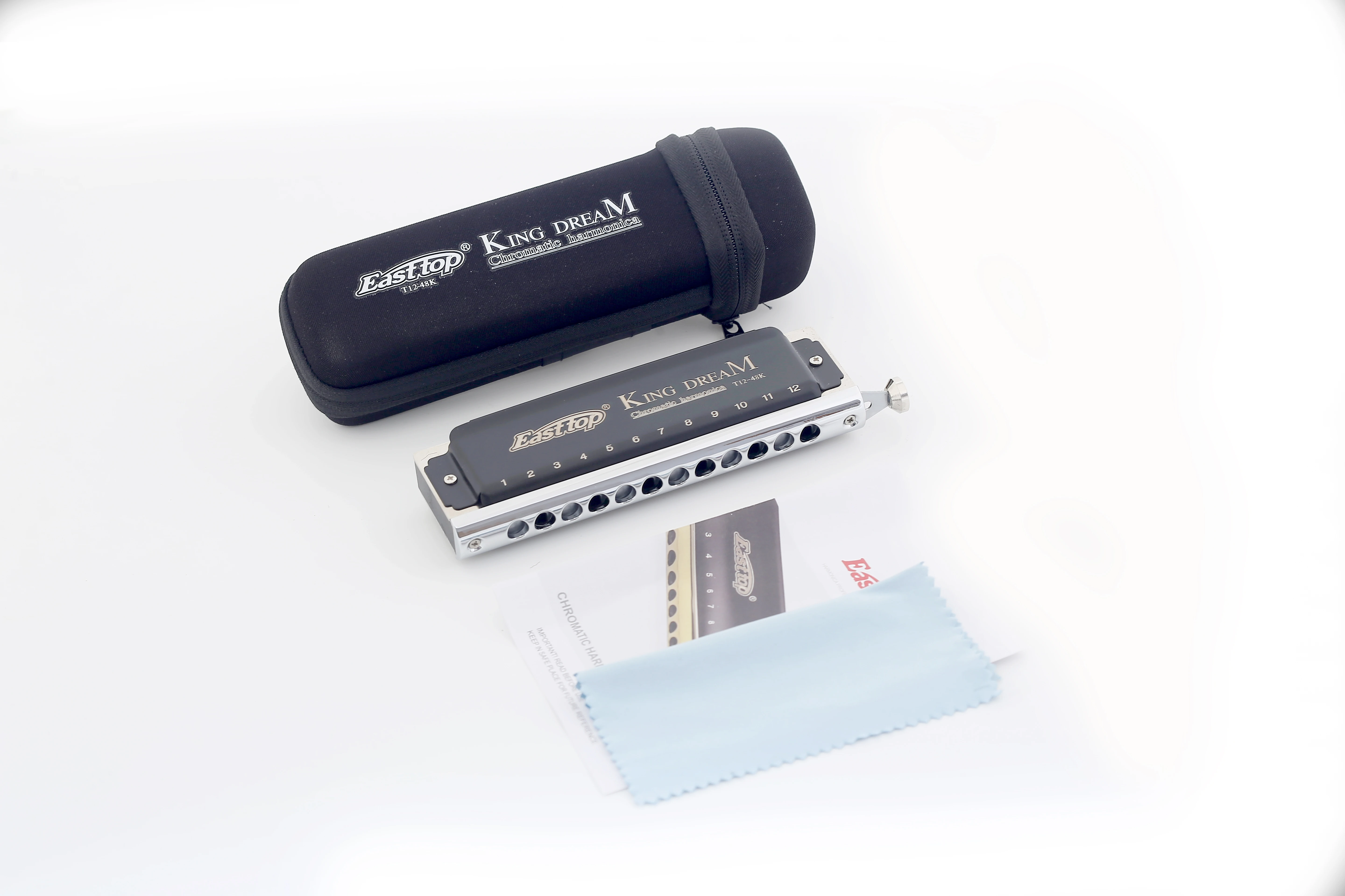 
T12-48K easttop chromatic harmonica golden dreamer 12hole harmonica key of c in zip pouch 