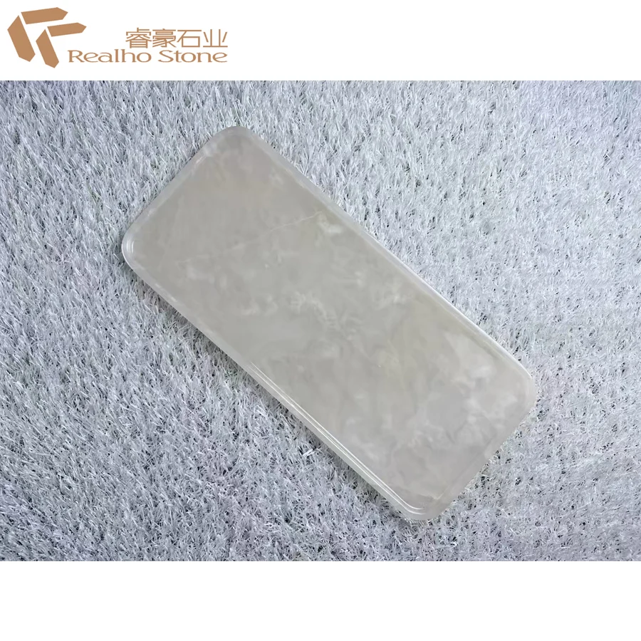 100% Natural Marble Serving Tray Luxury Stone for Bathroom/Kitchen/Vanity/Dresser