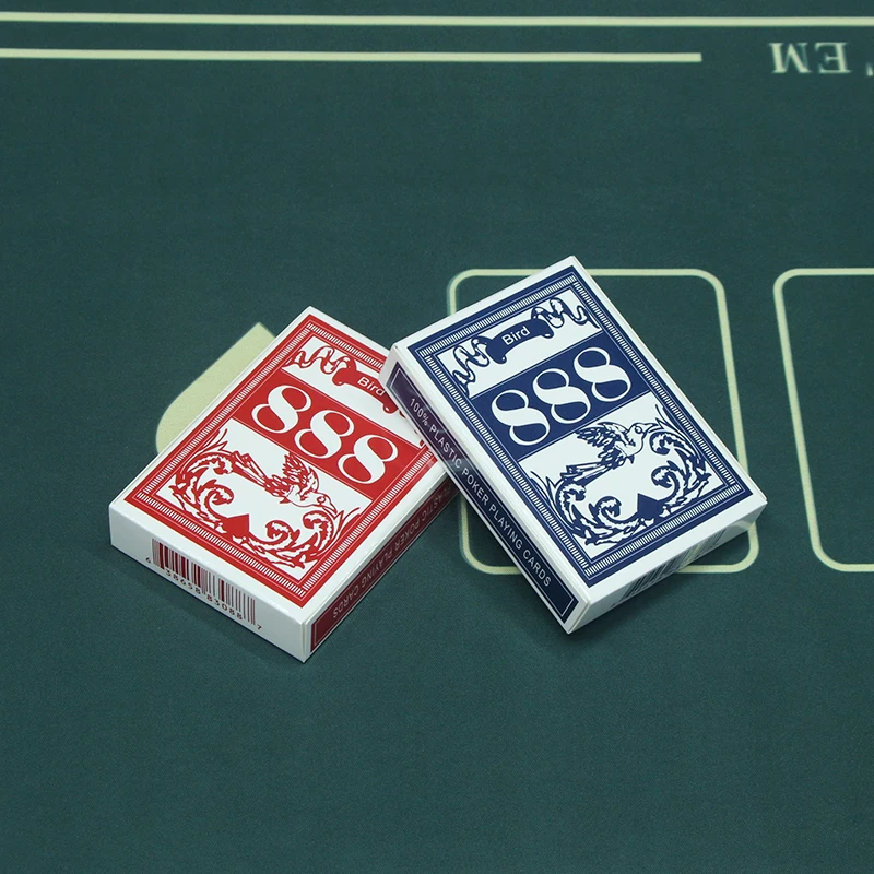 888 Poker Playing Card Wholesale 100% Plastic PVC Waterproof Durable Casino Poker Cards Custom Logo Plastic Poker Cards