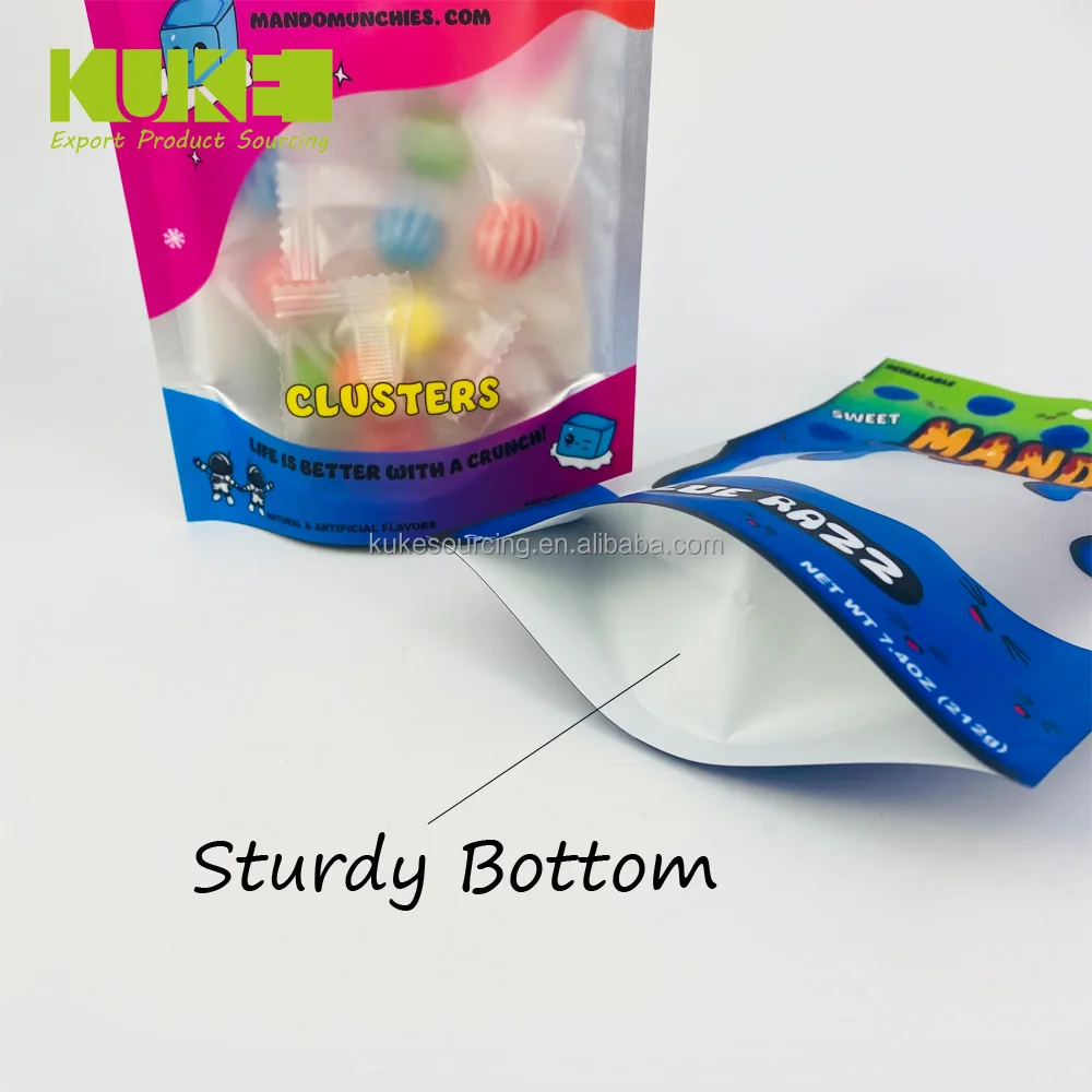 mylar custom bag snack food aluminum foil stand up pouch zip  plastic  ziplock  mylar  packaging bag with clear window