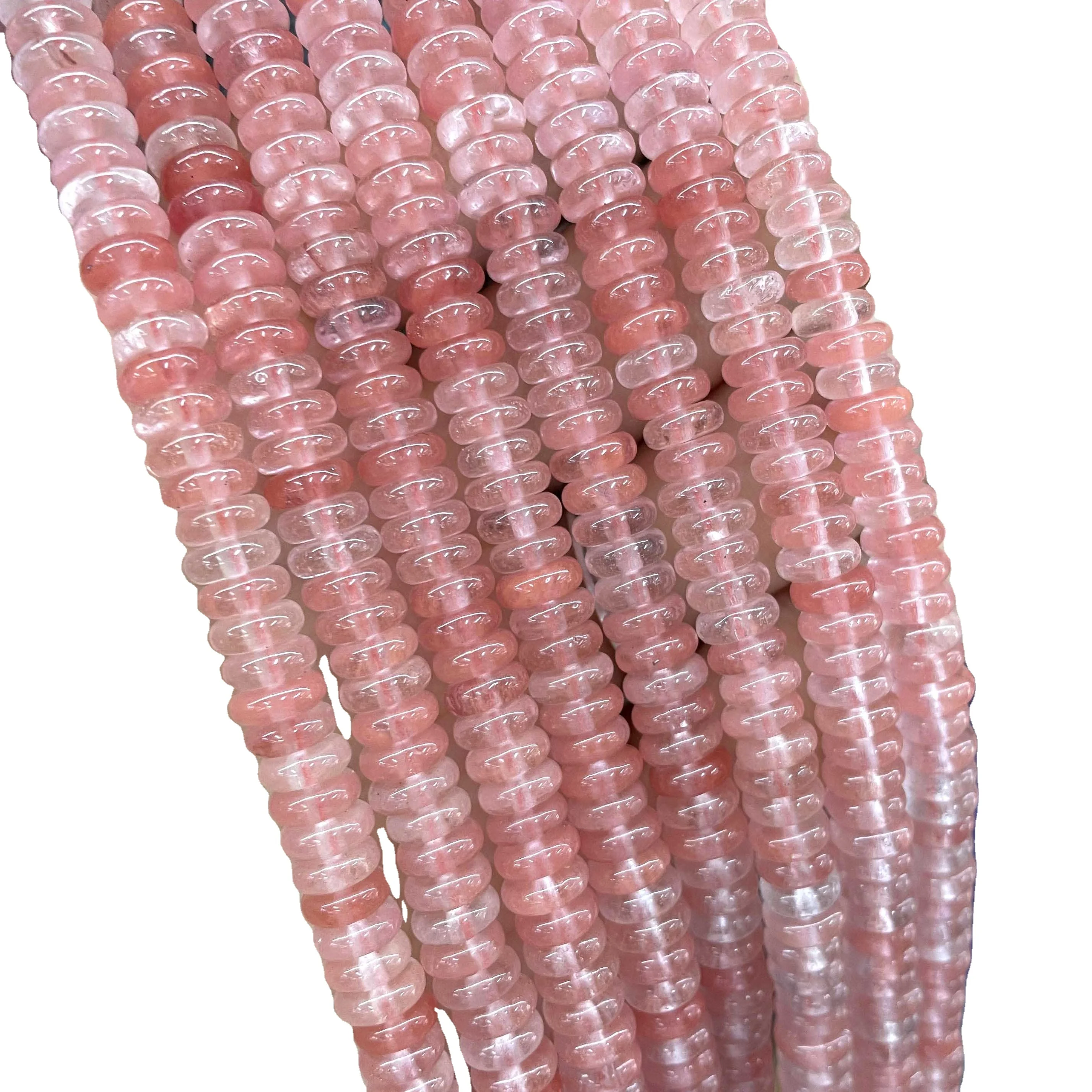 Wholesale 100% Natural Watermelon Red Spacer Loose Flat Beads Gemstone Strand For DIY Jewelry Making Charm Bracelet Necklace