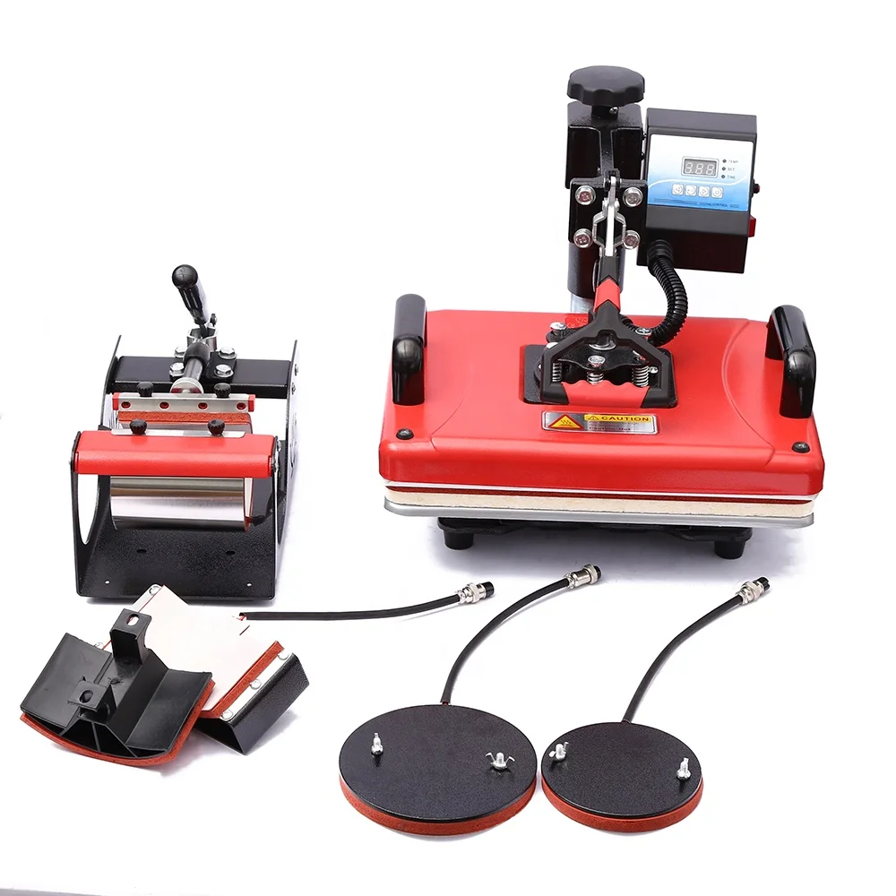5 in 1 multi-funtion combination heat  press machine for tshirt  cap plate mug
