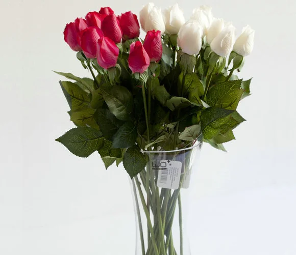 Пластиковая синяя Роза с одним цветком