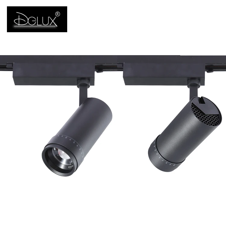 DGLUX 2021 Embedded Dimmable Indoor Aluminum Black COB 10 20 30 watt Led Track Light
