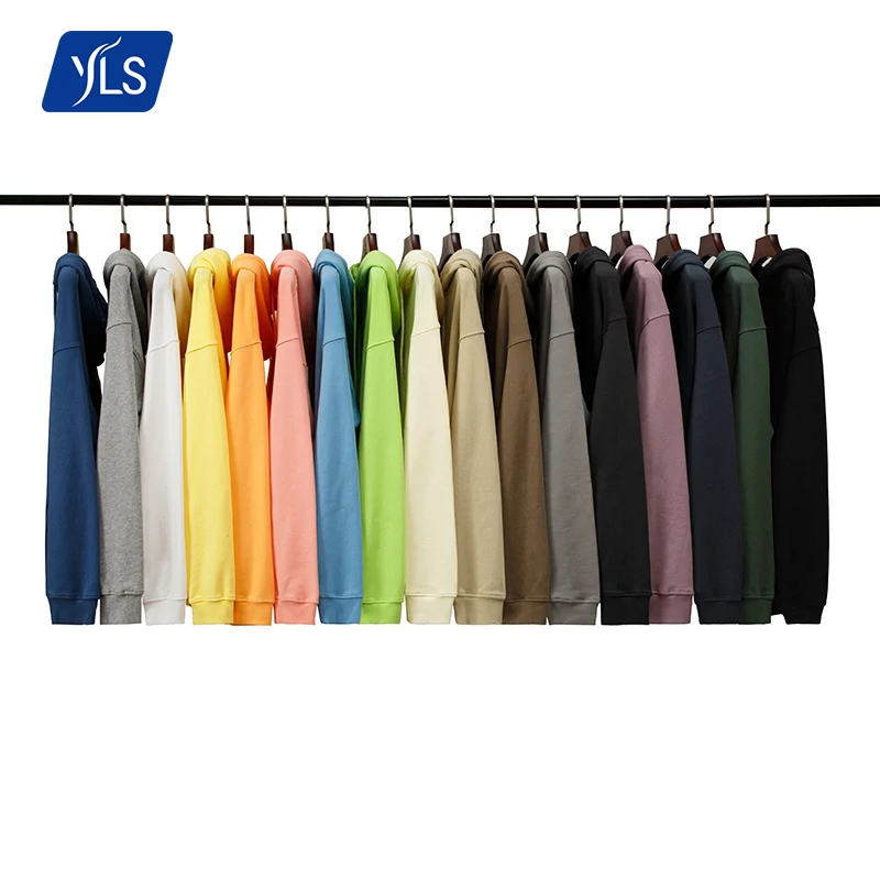 YLS 2021 Wholesale New Loose Size 380gsm French terry  Basic Stereo Hoodie Logo Custom Hoodie Hip Hop Cotton Blanket Hoodies